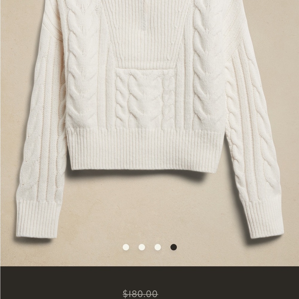 Banana Republic Camel Brown Cable-Knit Half-Zip Sweater - Picture 2 of 6